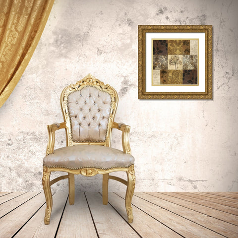 Floral and Still Life Nine Patch Gold Ornate Wood Framed Art Print with Double Matting by Mallett, Keith