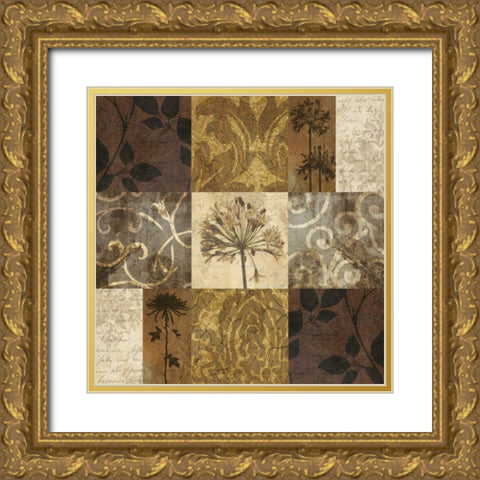 Floral and Still Life Nine Patch Gold Ornate Wood Framed Art Print with Double Matting by Mallett, Keith