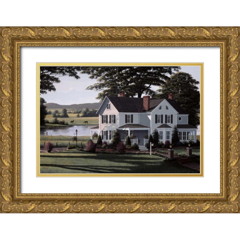 The Country Inn Gold Ornate Wood Framed Art Print with Double Matting by Saunders, Bill