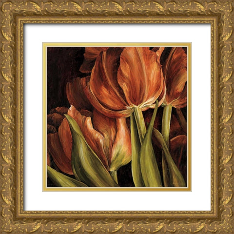 Color Harmony I Gold Ornate Wood Framed Art Print with Double Matting by Thompson, Linda
