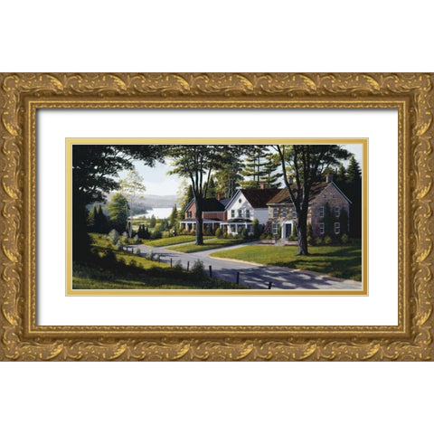Cul-de-sac Gold Ornate Wood Framed Art Print with Double Matting by Saunders, Bill