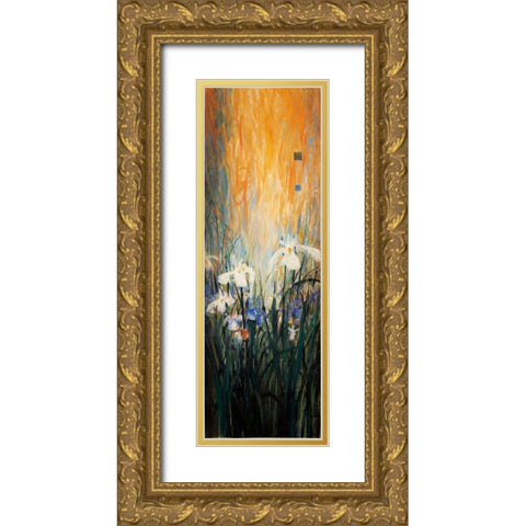 Golden Winged Garden I Gold Ornate Wood Framed Art Print with Double Matting by Li-Leger, Don