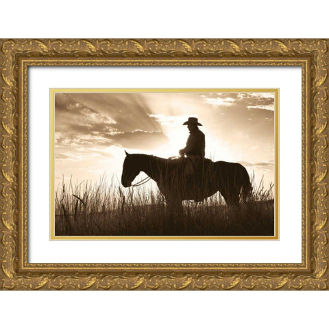 Days End Gold Ornate Wood Framed Art Print with Double Matting by Caro, Wendy