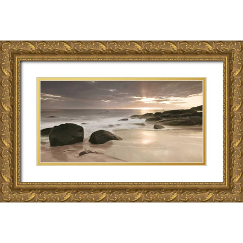 Midnight Sunset Gold Ornate Wood Framed Art Print with Double Matting by Frank, Assaf