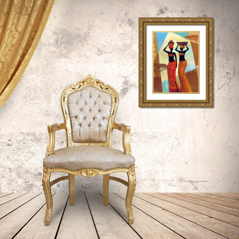 Sisters Gold Ornate Wood Framed Art Print with Double Matting by Mallett, Keith