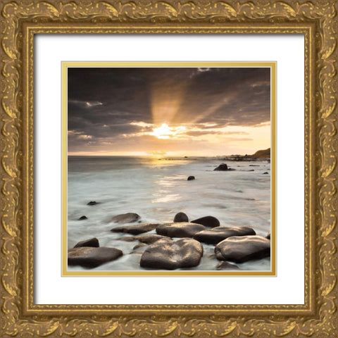 Nordic Sunset Gold Ornate Wood Framed Art Print with Double Matting by Frank, Assaf