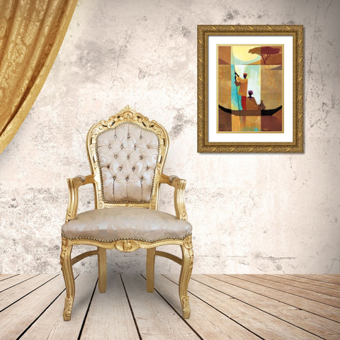 On the River II Gold Ornate Wood Framed Art Print with Double Matting by Mallett, Keith