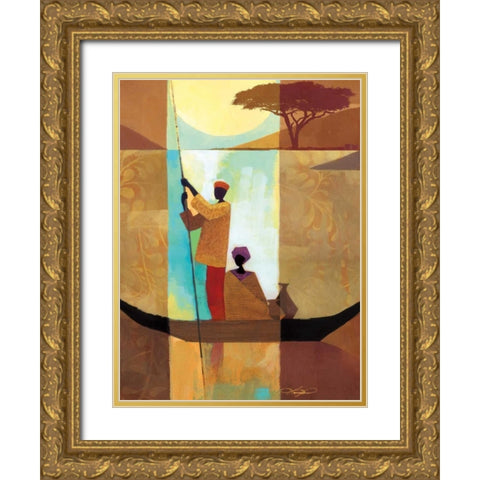 On the River II Gold Ornate Wood Framed Art Print with Double Matting by Mallett, Keith