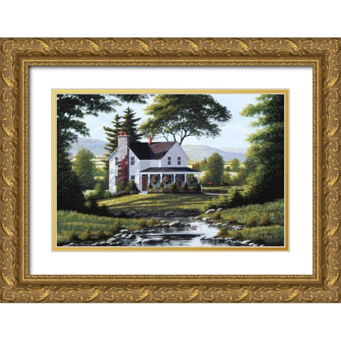 Serenity Gold Ornate Wood Framed Art Print with Double Matting by Saunders, Bill