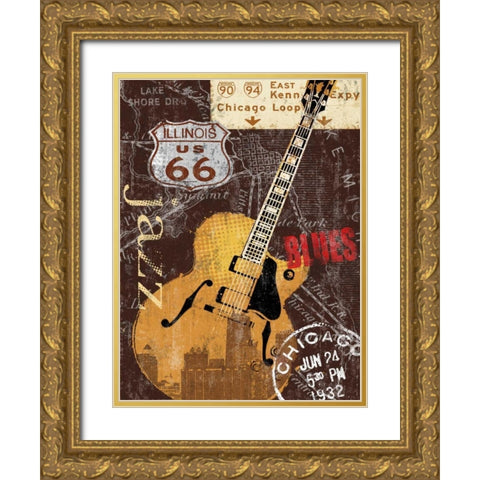 Chi-town Gold Ornate Wood Framed Art Print with Double Matting by Mallett, Keith