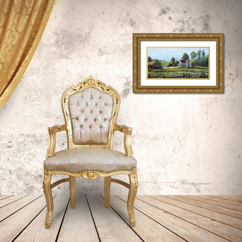 Hanging Basket Gold Ornate Wood Framed Art Print with Double Matting by Saunders, Bill