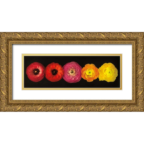 Ranunculus Gold Ornate Wood Framed Art Print with Double Matting by Frank, Assaf