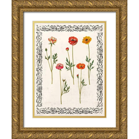 Spring Blooms II Gold Ornate Wood Framed Art Print with Double Matting by Berg, Sabine