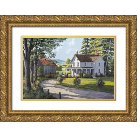 Old Friends Gold Ornate Wood Framed Art Print with Double Matting by Saunders, Bill