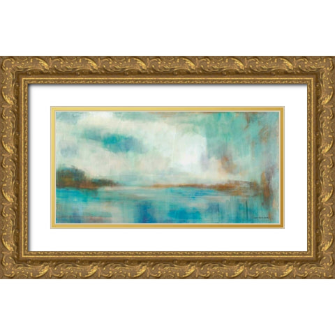A Familiar Light Gold Ornate Wood Framed Art Print with Double Matting by Parker, Karen Lorena