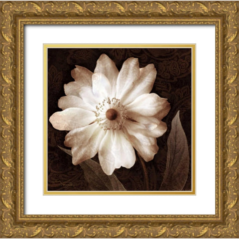 Paisley Blossom II Gold Ornate Wood Framed Art Print with Double Matting by Mallett, Keith