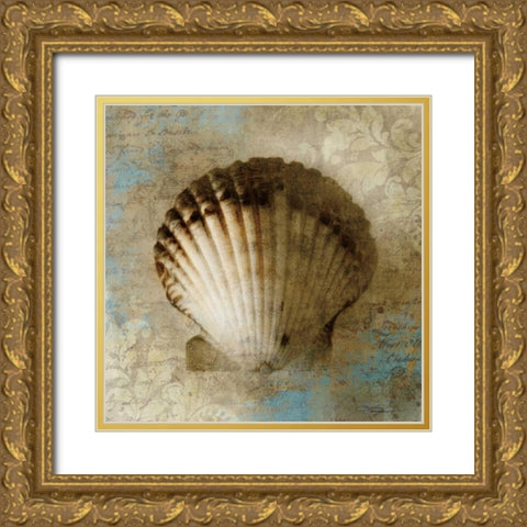 Seaside Souvenir Gold Ornate Wood Framed Art Print with Double Matting by Mallett, Keith