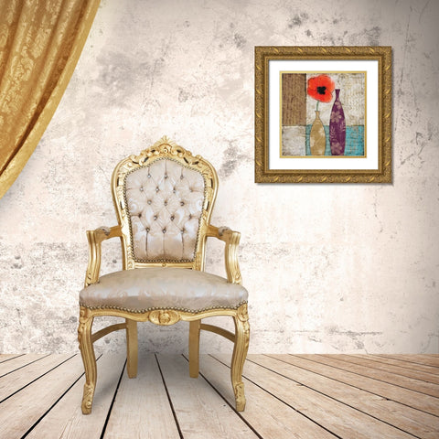 Le Pavot Rouge Gold Ornate Wood Framed Art Print with Double Matting by Mallett, Keith