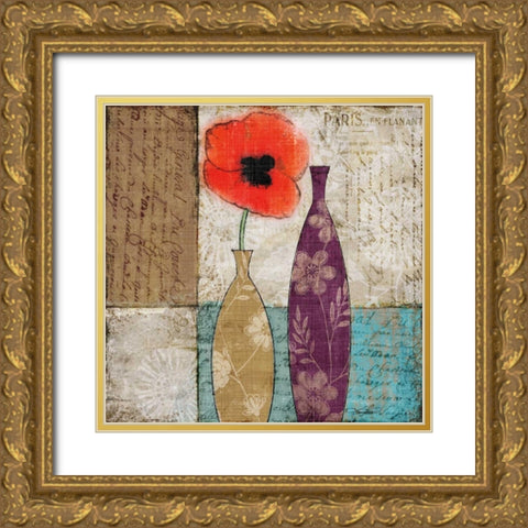 Le Pavot Rouge Gold Ornate Wood Framed Art Print with Double Matting by Mallett, Keith