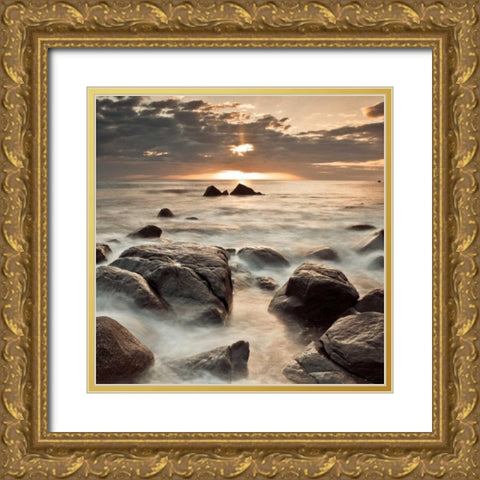 Midnight Sunrise Gold Ornate Wood Framed Art Print with Double Matting by Frank, Assaf