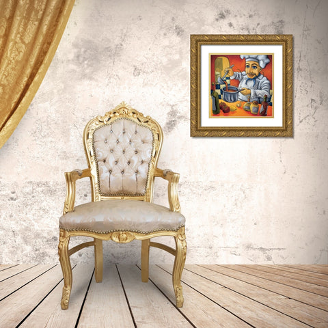 Leonardo Gold Ornate Wood Framed Art Print with Double Matting by Rafuse, Will