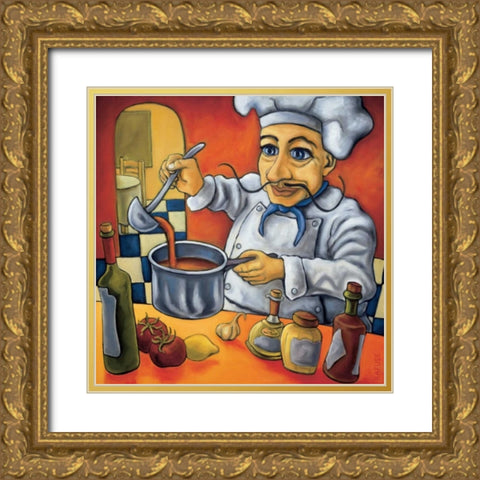 Leonardo Gold Ornate Wood Framed Art Print with Double Matting by Rafuse, Will