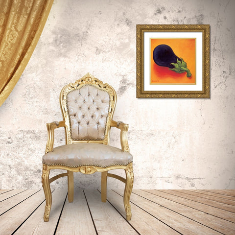 Eggplant Gold Ornate Wood Framed Art Print with Double Matting by Rafuse, Will
