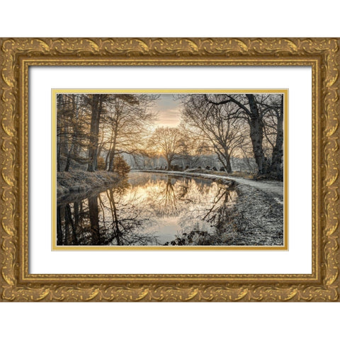Frosty Morning Gold Ornate Wood Framed Art Print with Double Matting by Frank, Assaf