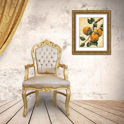 Italian Harvest - Oranges Gold Ornate Wood Framed Art Print with Double Matting by Allison, Doris