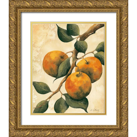 Italian Harvest - Oranges Gold Ornate Wood Framed Art Print with Double Matting by Allison, Doris
