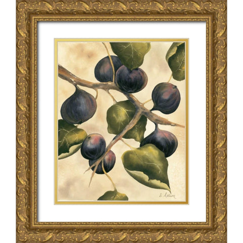 Italian Harvest - Figs Gold Ornate Wood Framed Art Print with Double Matting by Allison, Doris