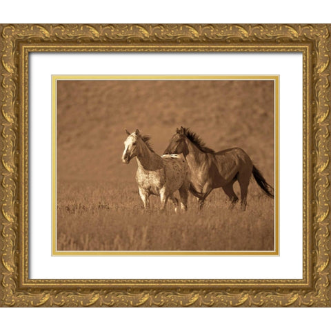 Partners Gold Ornate Wood Framed Art Print with Double Matting by Caro, Wendy
