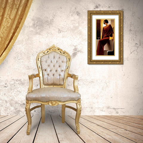 Poise Gold Ornate Wood Framed Art Print with Double Matting by Mallett, Keith