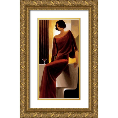Poise Gold Ornate Wood Framed Art Print with Double Matting by Mallett, Keith