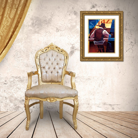 Ragtime Gold Ornate Wood Framed Art Print with Double Matting by Mallett, Keith