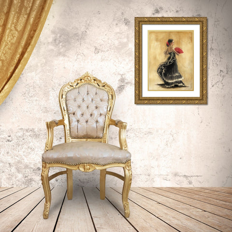 Flamenco Dancer II Gold Ornate Wood Framed Art Print with Double Matting by Gold, Caroline