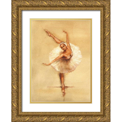 Ballerina I Gold Ornate Wood Framed Art Print with Double Matting by Gold, Caroline