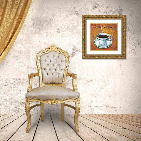 Black Coffee Gold Ornate Wood Framed Art Print with Double Matting by Rafuse, Will
