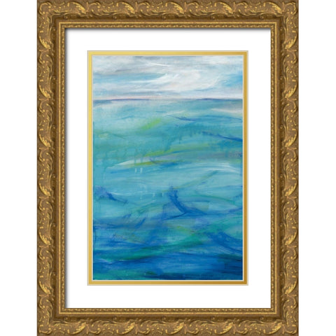 Deep Blue I Gold Ornate Wood Framed Art Print with Double Matting by Eider, Georgia