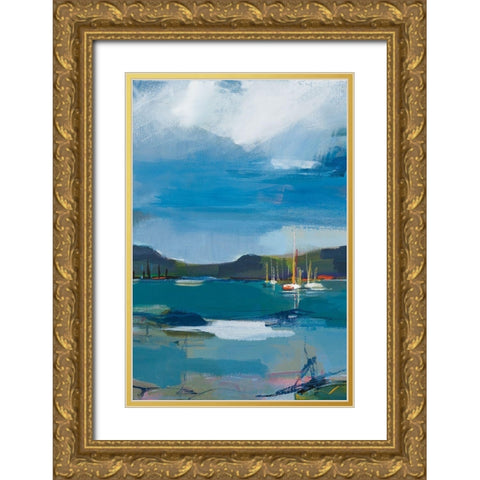 Coastal Display II Gold Ornate Wood Framed Art Print with Double Matting by Fitsimmons, A