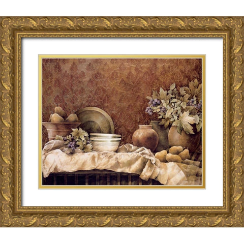Rustic Reflections Gold Ornate Wood Framed Art Print with Double Matting by Thompson, Linda