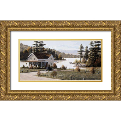 Out on the Lake Gold Ornate Wood Framed Art Print with Double Matting by Saunders, Bill