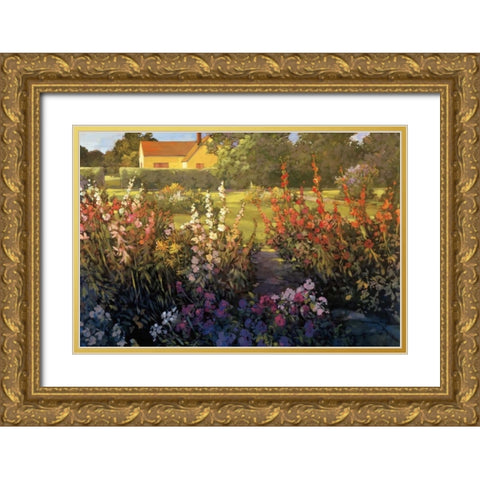 Farm Garden Gold Ornate Wood Framed Art Print with Double Matting by Craig, Philip