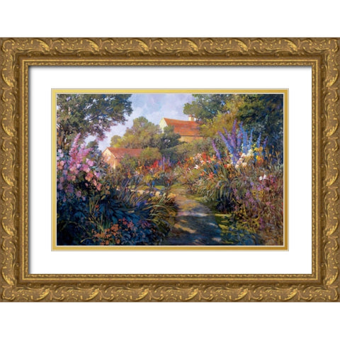 Annapolis Garden Gold Ornate Wood Framed Art Print with Double Matting by Craig, Philip