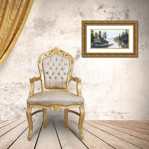 Cottage Country Gold Ornate Wood Framed Art Print with Double Matting by Saunders, Bill