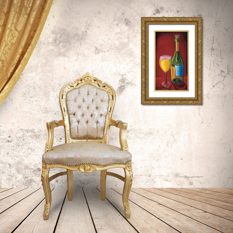 White Wine Gold Ornate Wood Framed Art Print with Double Matting by Rafuse, Will
