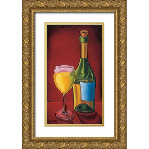 White Wine Gold Ornate Wood Framed Art Print with Double Matting by Rafuse, Will