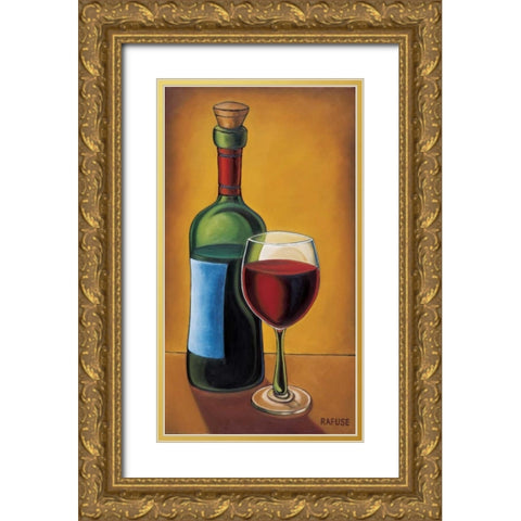 Red Wine Gold Ornate Wood Framed Art Print with Double Matting by Rafuse, Will