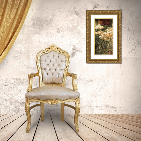 Summer Garden I Gold Ornate Wood Framed Art Print with Double Matting by Thompson, Linda