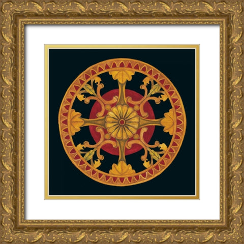Rosette III Gold Ornate Wood Framed Art Print with Double Matting by Anderson , Lee